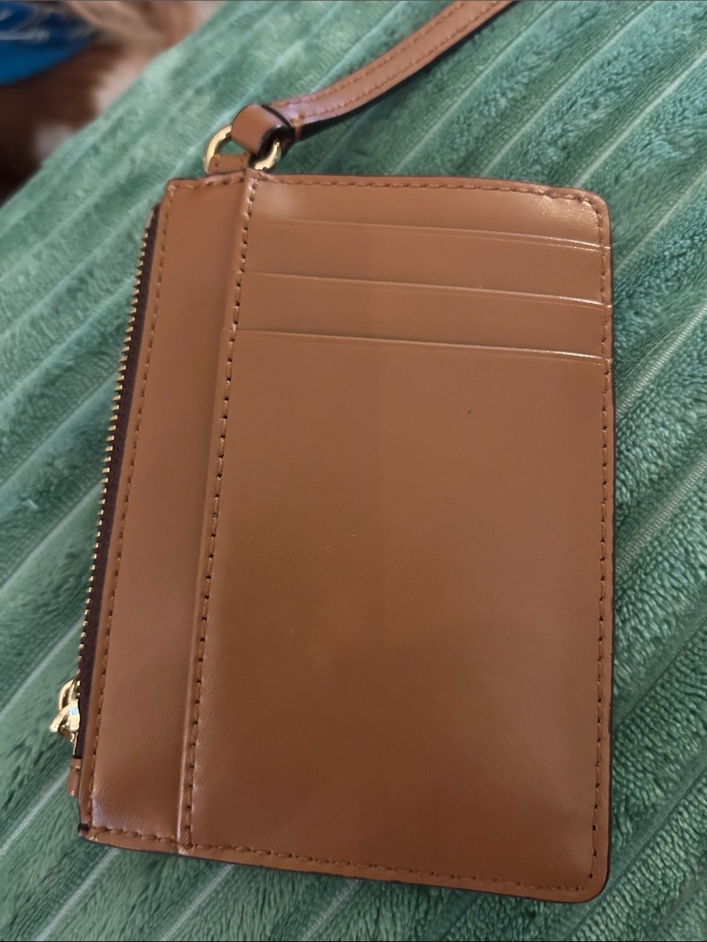 NWOT MICHAEL KORS Brown MK Logo Wristlet Card Case with Gold Hardware - Picture 6 of 7